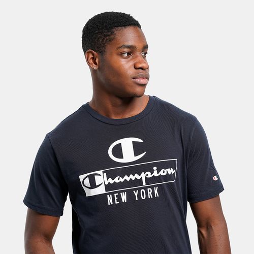 T-Shirt Homme NEW YORK Script LOGO Tee Cole Rond En Coton Doux Léger - Bleu