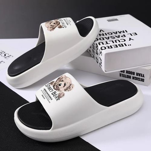 Pantoufle Unisexe Double semelle Eva Ultra Confortable Mule Antidérapante -Blanc