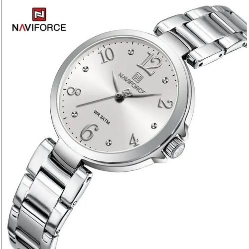 Montre Femme très chic en Acier Inoxydable quartz Luxe Tendance NF5031 SW-Argent
